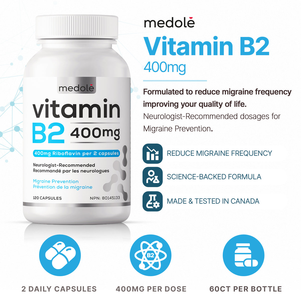 Vitamin B2 400mg for Migraine Prevention